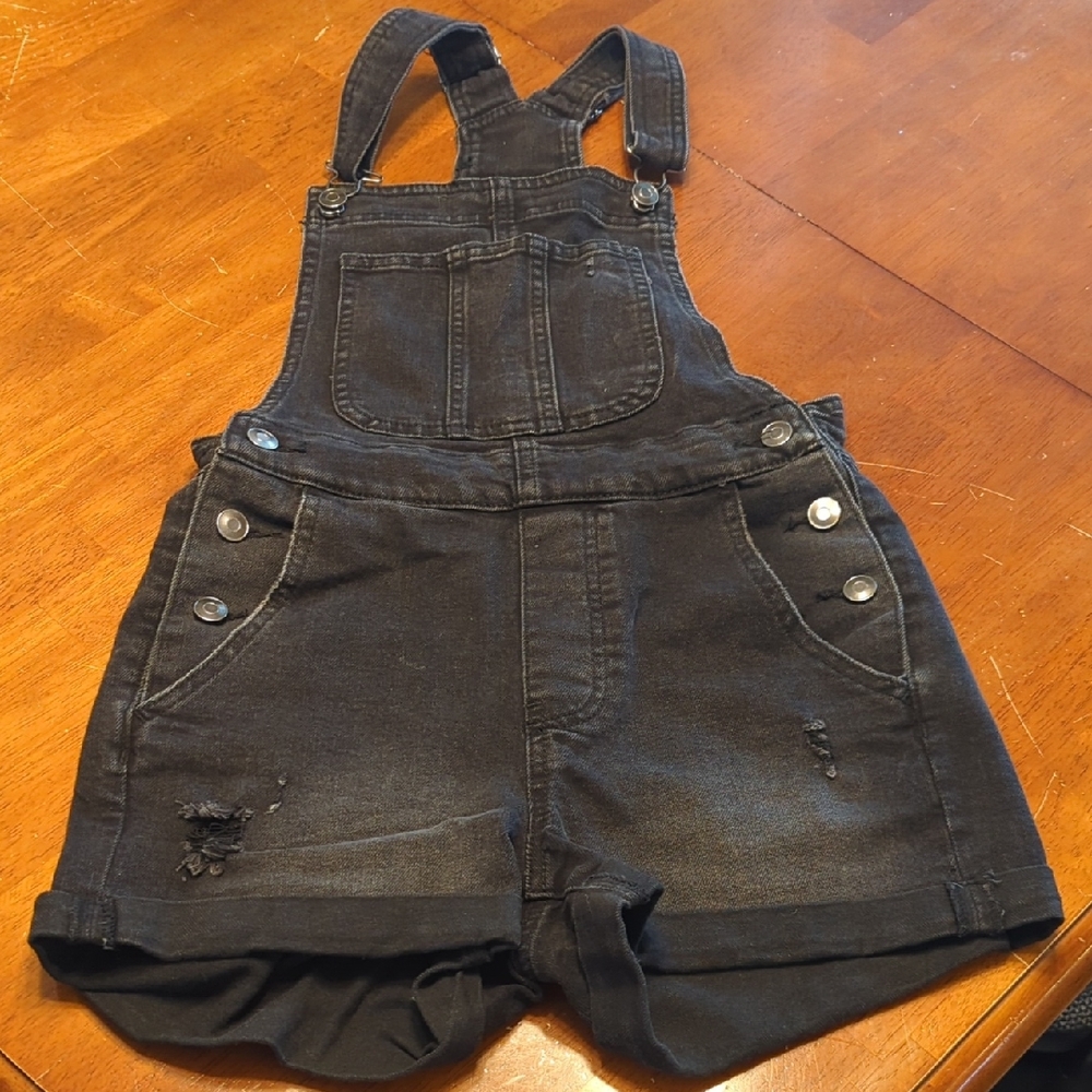 No Boundaries Charcoal Denim Overalls